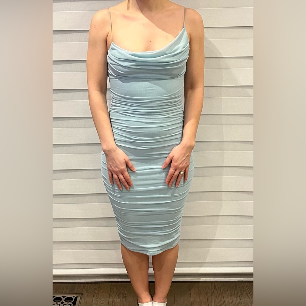 Oh Polly Bodycon Baby Blue Dress